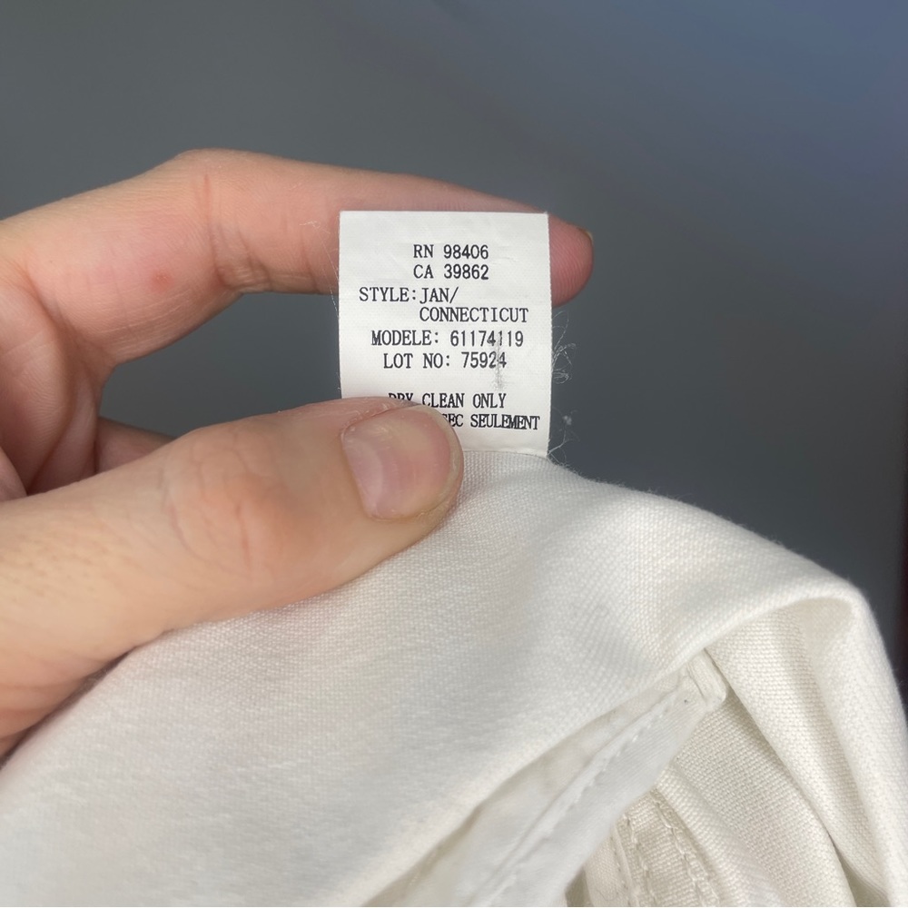 Theory Double Breasted Belted White Jacket - size small - Picture 10 of 12